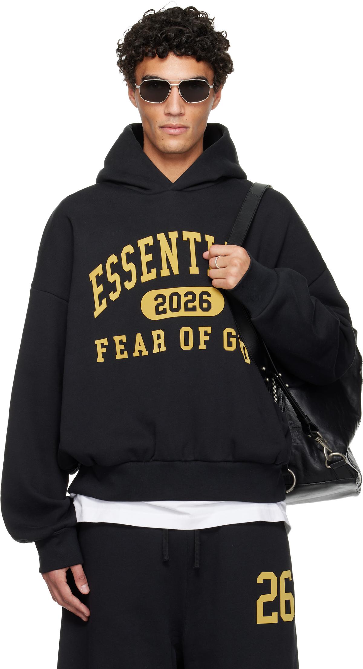 FEAR OF GOD ESSENTIALS Black Holiday Classic Hoodie