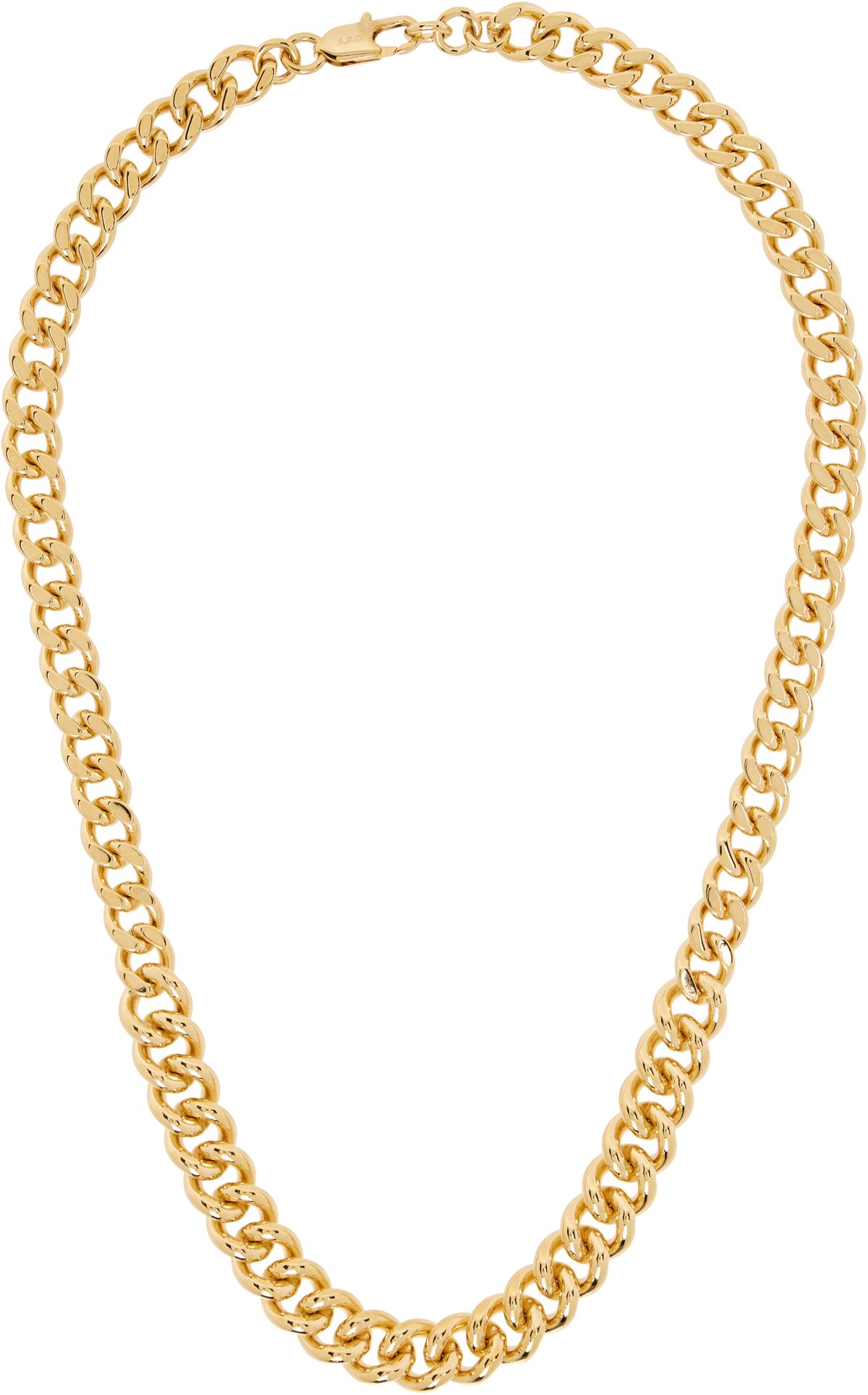 A.P.C. Minimal Maxi Necklace in polished metal, showcasing understated geometric design and refined chain detail