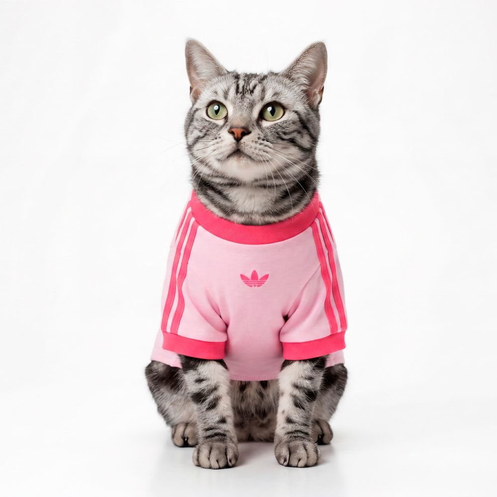 adidas Pet Cali Tee in classic colorway, front view showing relaxed fit and adidas branding