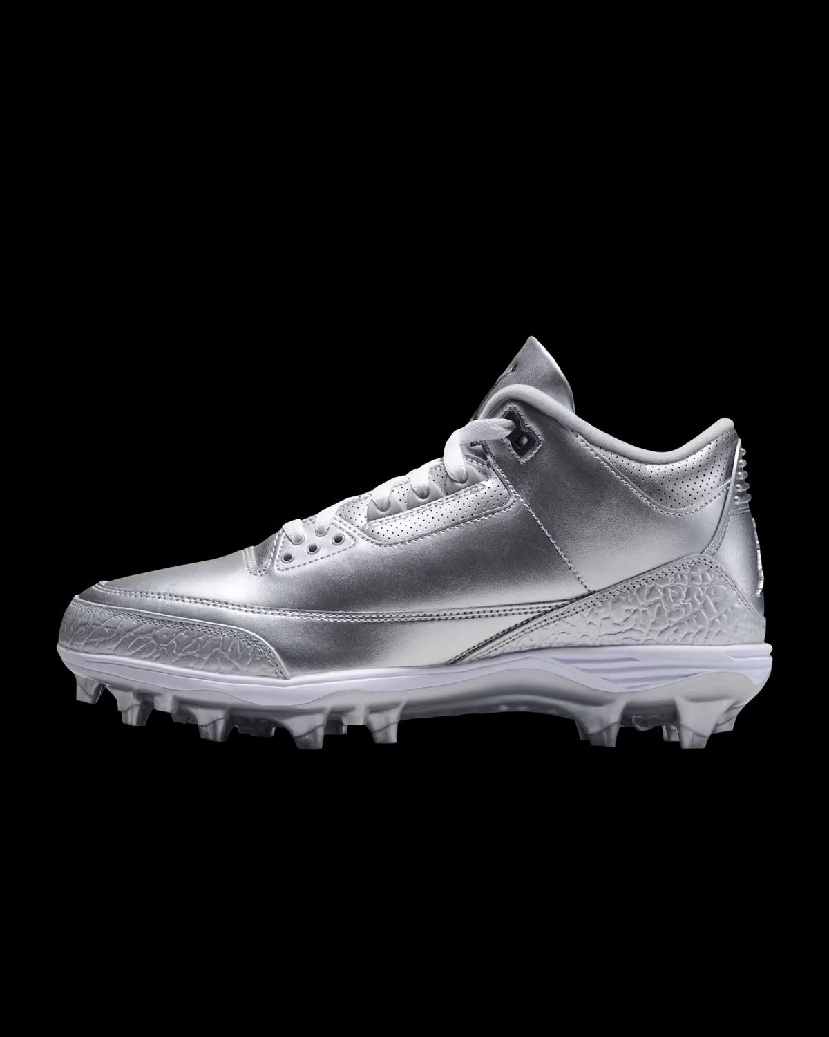 Jordan 3 Mid TD Football Cleats 'Metallic Silver'