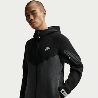 Nike Tech Fleece Full-Zip Windrunner Jacket "Black/Dark Smoke Grey/Neon Yellow"