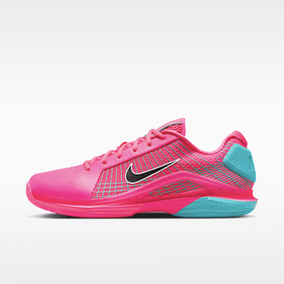 Nike Vapor 12 Hypersmash men's hard court tennis shoe in Hyper Pink, Dusty Cactus, and Black colorway