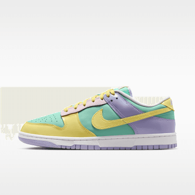 Nike Dunk Low Retro in Emerald Rise, Hydrangeas, White, and Yellow Pulse colorway, style code IQ9404-349